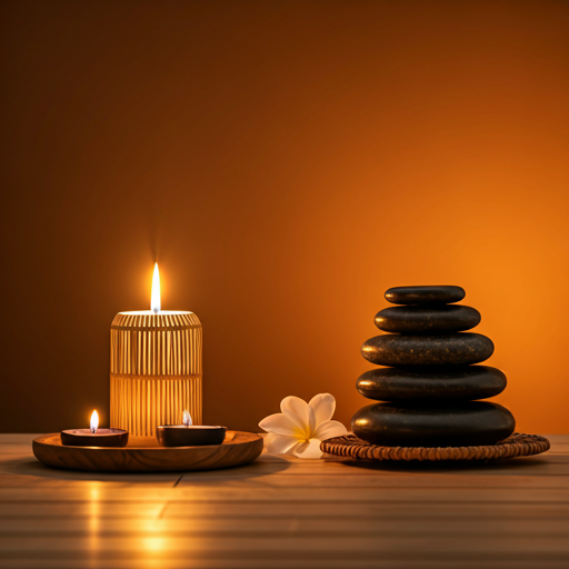 Spa interior with candles and zen atmosphere